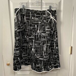 Andrea Viccaro skirt. Paris. Black with white. Midi. Size 12